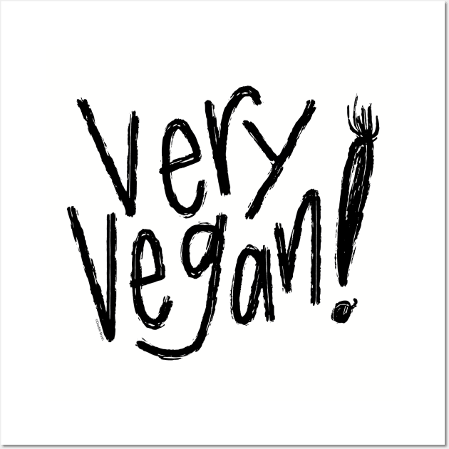 Very Vegan Vegetarian Foodie Hand Lettered Wall Art by DoubleBrush